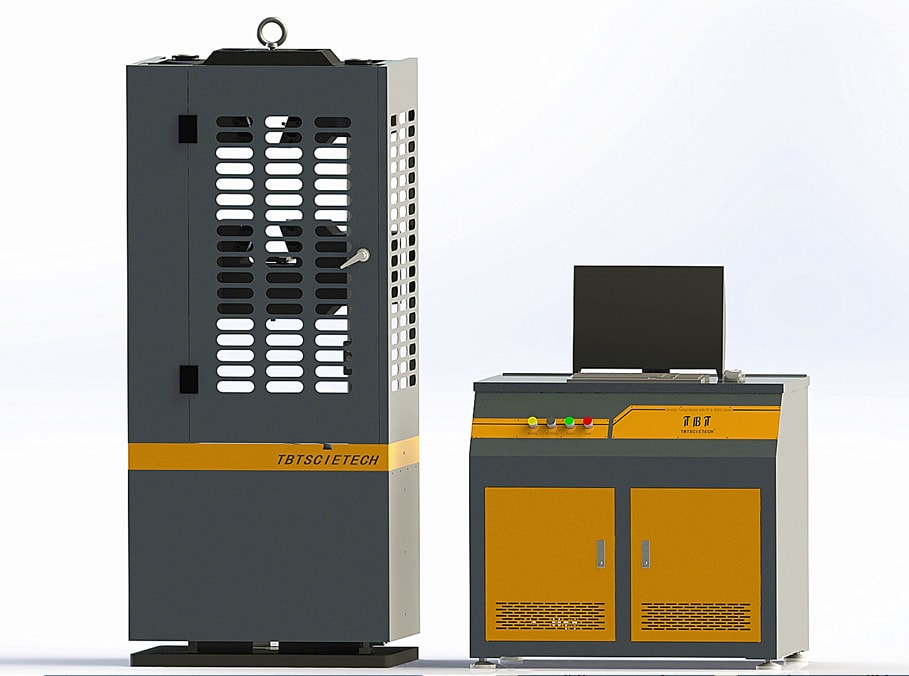 Универсальная испытательная машина TBTUTM-1000C: шестиколонная рама в защитном корпусе и гидравлический шкаф